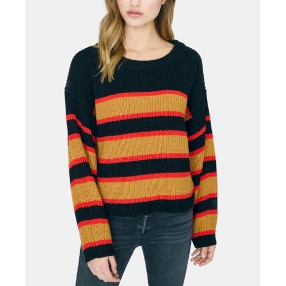 Sanctuary Women's Ezra Striped Knit Black Red Yellow Pullover Sweater Top Size S - Picture 1 of 6